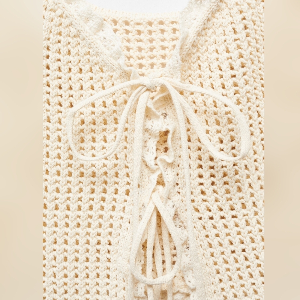 Mango Openwork top with lace detail - Picture 3 of 7